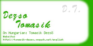 dezso tomasik business card