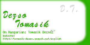 dezso tomasik business card